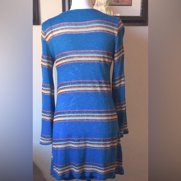 BeBop Blue/Yellow Knit Dress Size S/M - Picture 5 of 7